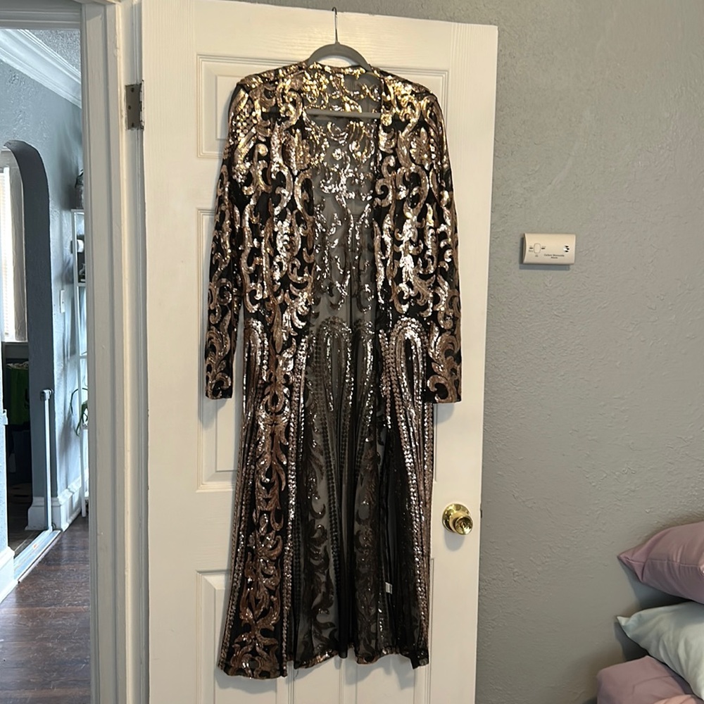 Rose Gold Sequin Duster